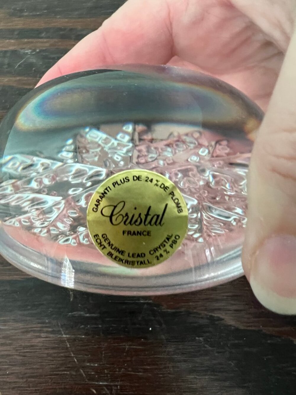 Vintage Cristal France Snowflake Paperweight – Genuine Lead Crystal - Picture 2 of 4